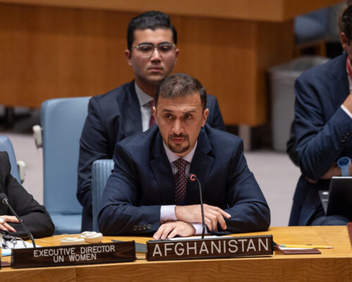 Naseer Ahmed Faiq, Minister Counsellor of the Permanent Mission of Afghanistan to the United Nations, addresses the Security Council meeting on the situation in Afghanistan.